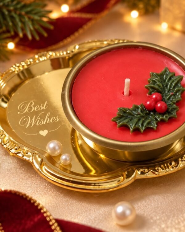 Christmas Holly Tealight Favour