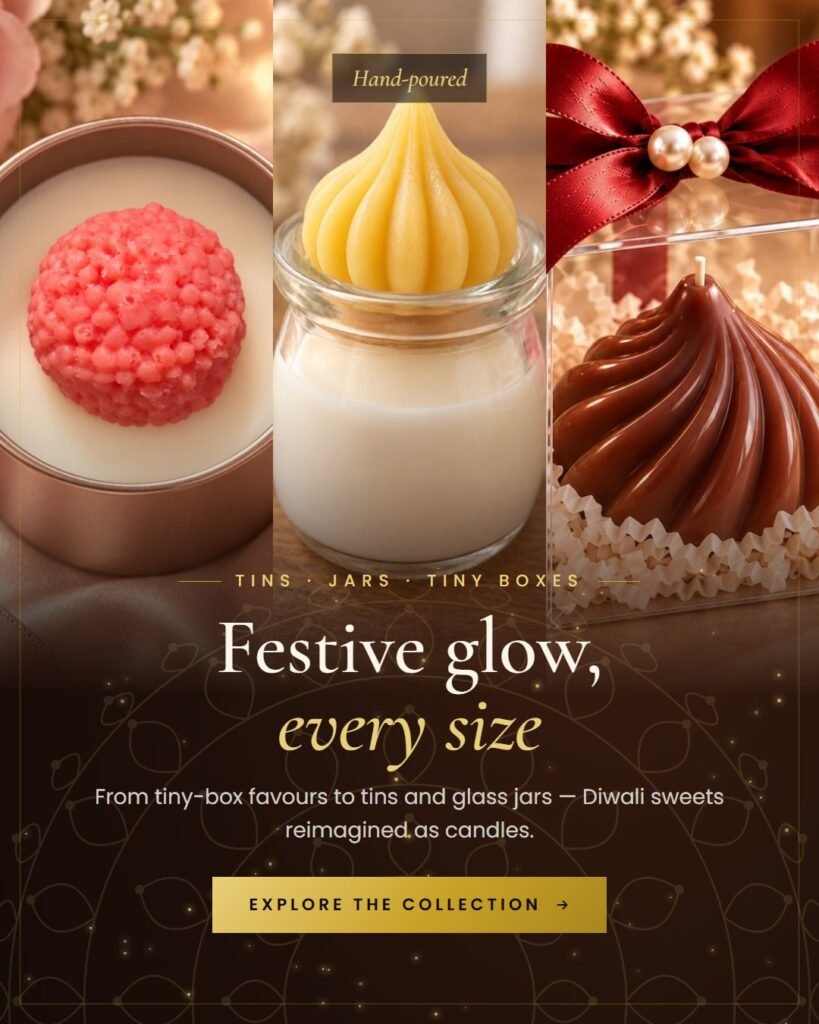 Festive glow, every size — Diwali tins, jars and tiny boxes