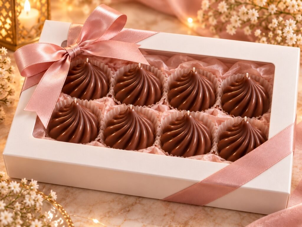 Diwali Chocolate Swirl Candle Box - 8 Pcs