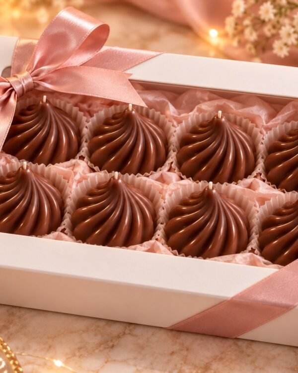 Diwali Chocolate Swirl Candle Box – 8 Pcs
