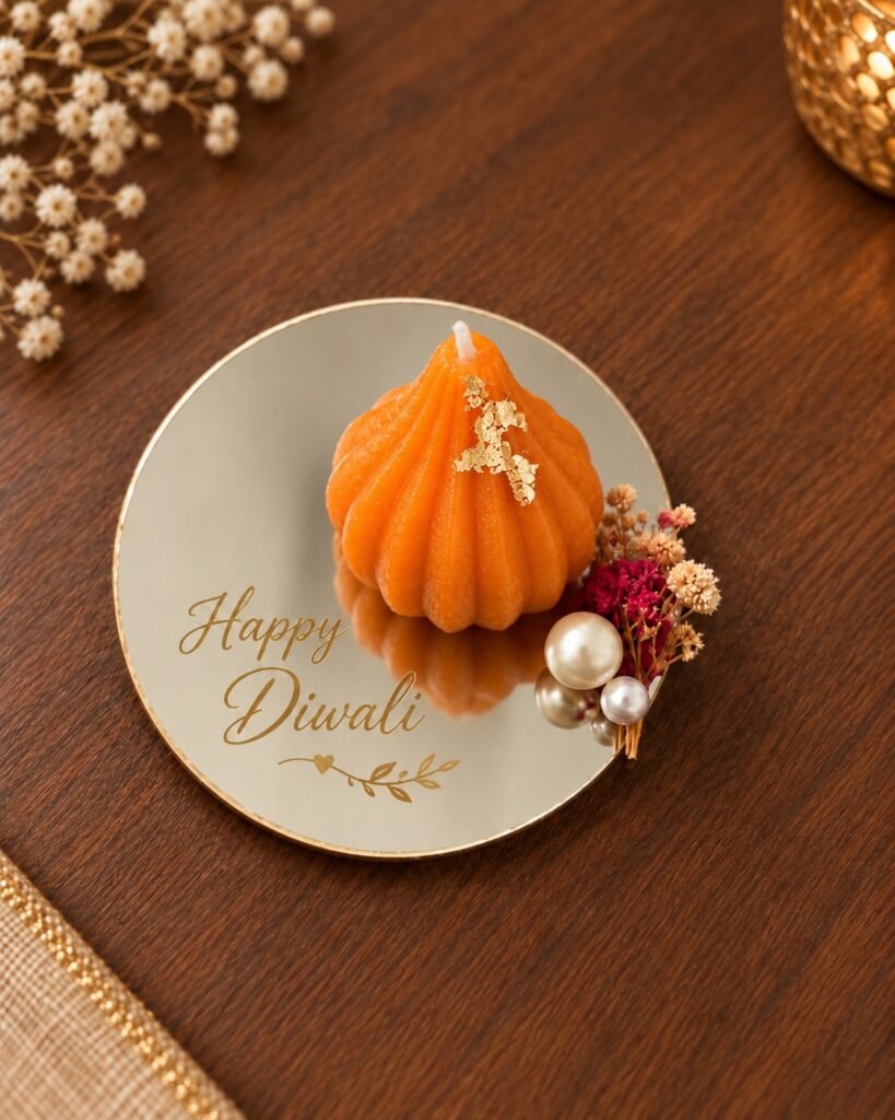 Happy Diwali Modak Candle